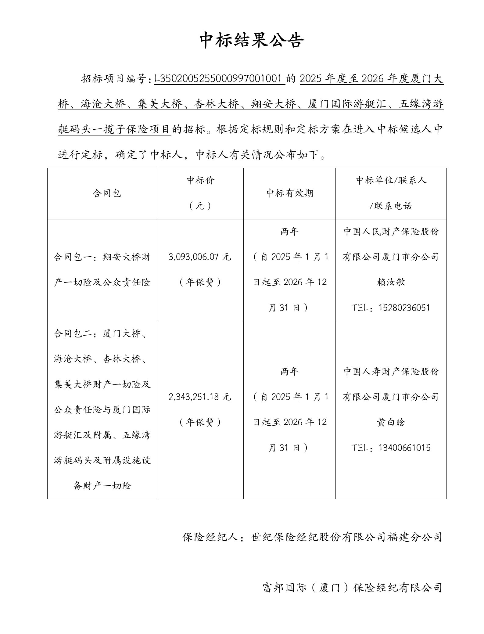 中標結果公告-2025年度至2026年度廈門(mén)大橋、海滄大橋、集美大橋、杏林大橋、翔安大橋、廈門(mén)國際游艇匯、五緣灣游艇碼頭一攬子保險項目_01.png